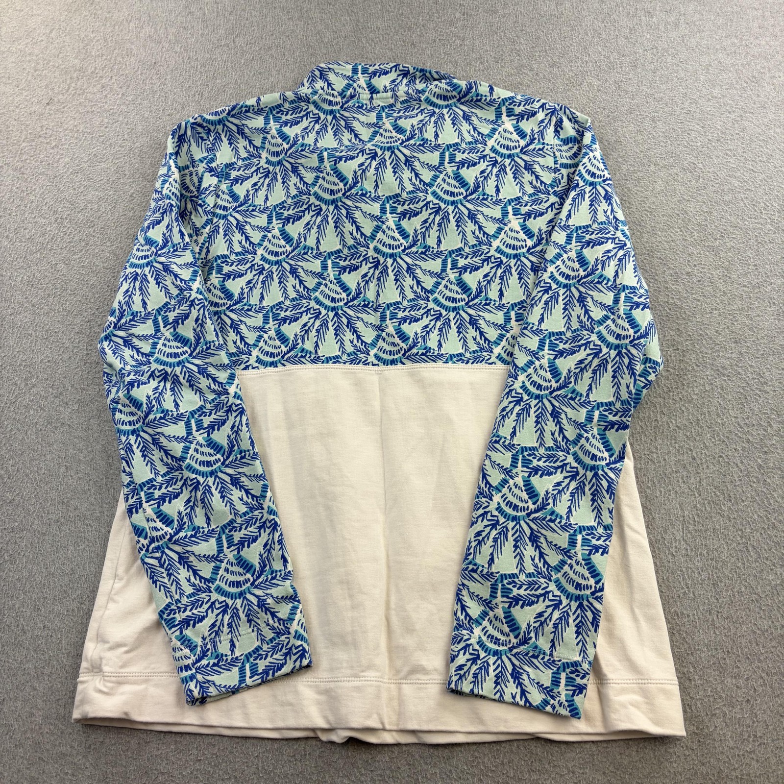 Lilly Pulitzer Shirt Womens Medium Blue 1/2 Zip Long Sleeve Tunic Top