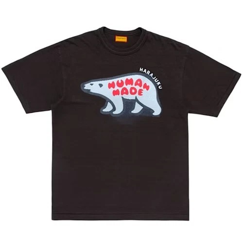 HUMAN MADE Stores Exclusive Animal Graphic T-Shirt Harajuku Polar Bear Black