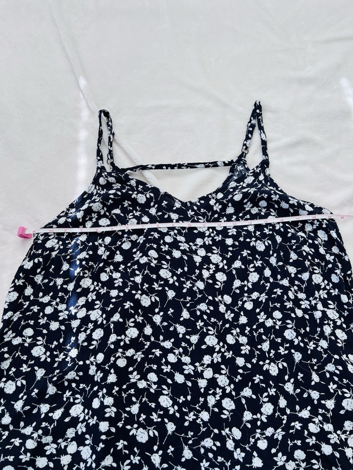 Skies Are Blue Black & White Floral Swing Cami Tank Plus Size 1X Resort Wear