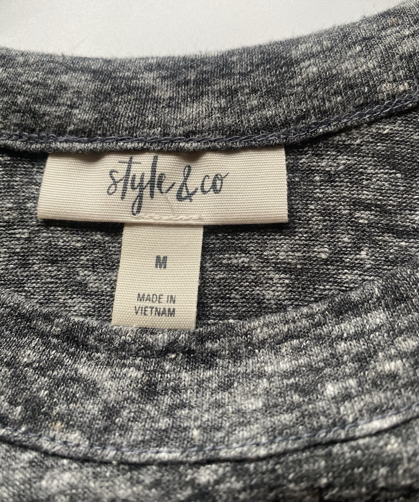 Women’s Style & Co Sleeveless Gray Heather Top Medium Knot Tie Front