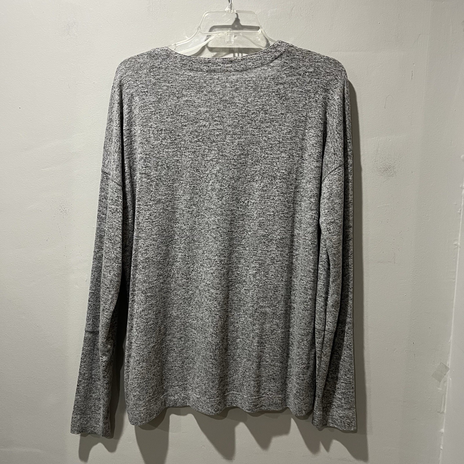RAILS Leigh V-neck Velvet-ties Long-sleeve Top In Melange Gray Size Large Soft!