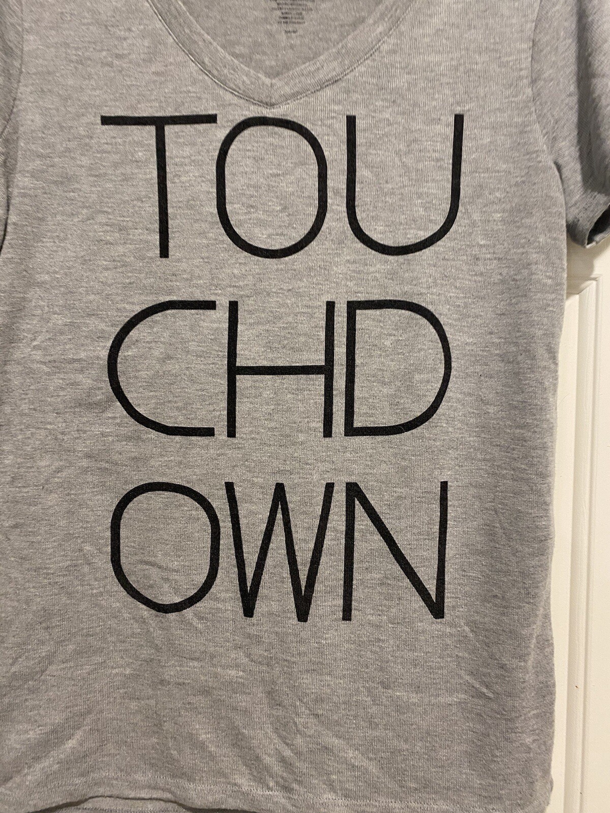 State Of Mine Touchdown T Shirt Split Sides Women’s Medium Gray Soft B80