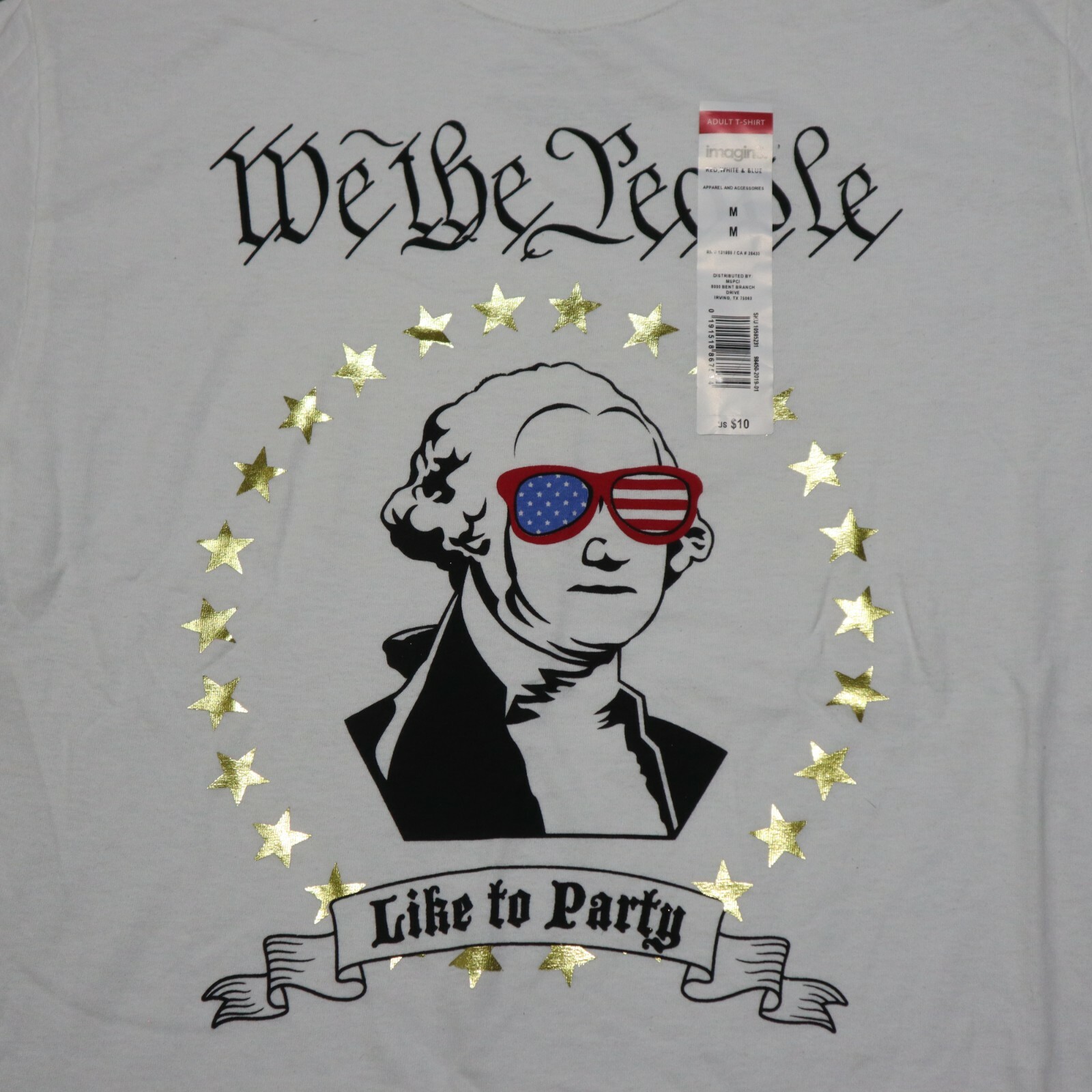 *NEW* “We The People Like to Party” George Washington White Size M Medium *NEW*
