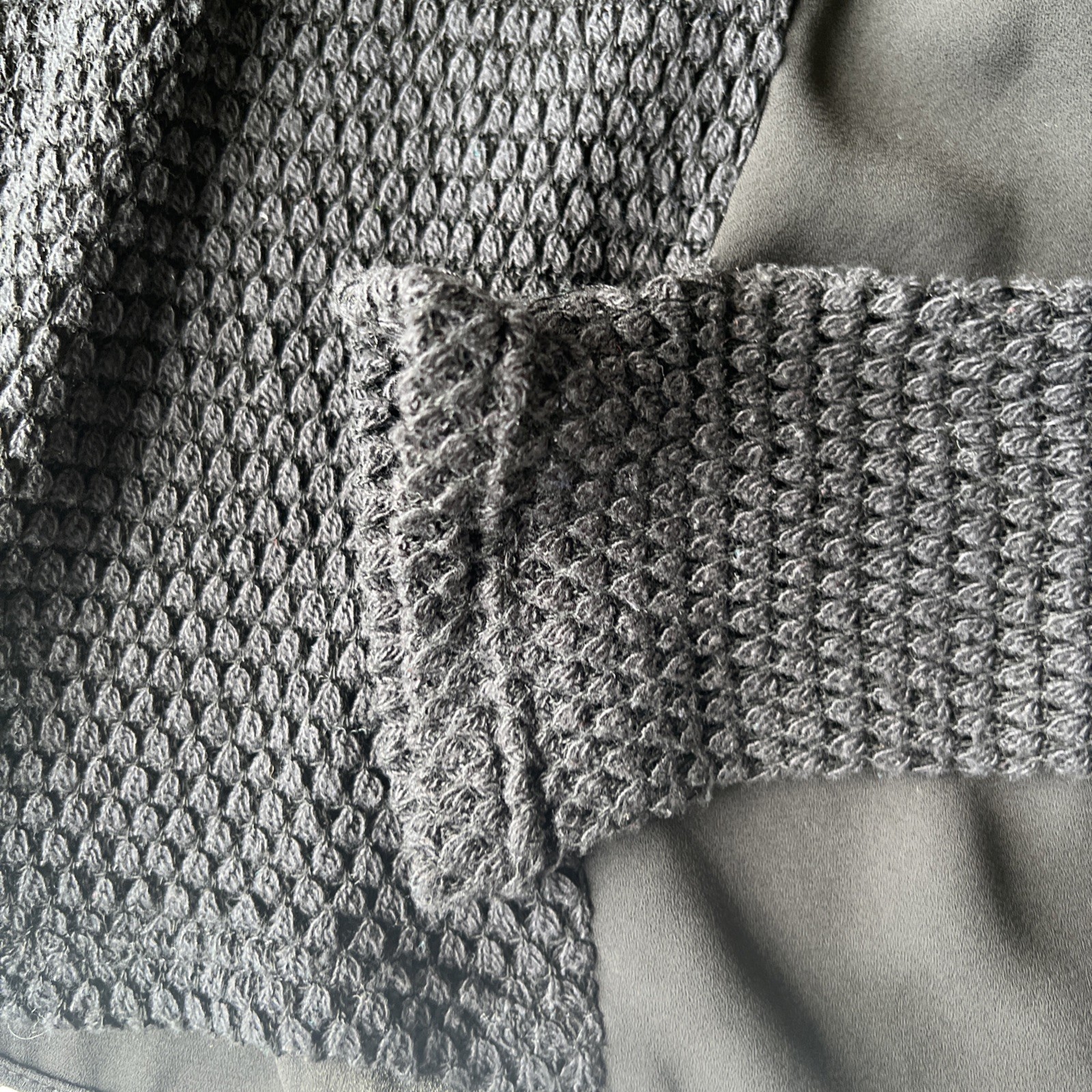 lola + sophie hybrid knit and chiffon long-sleeve top size M