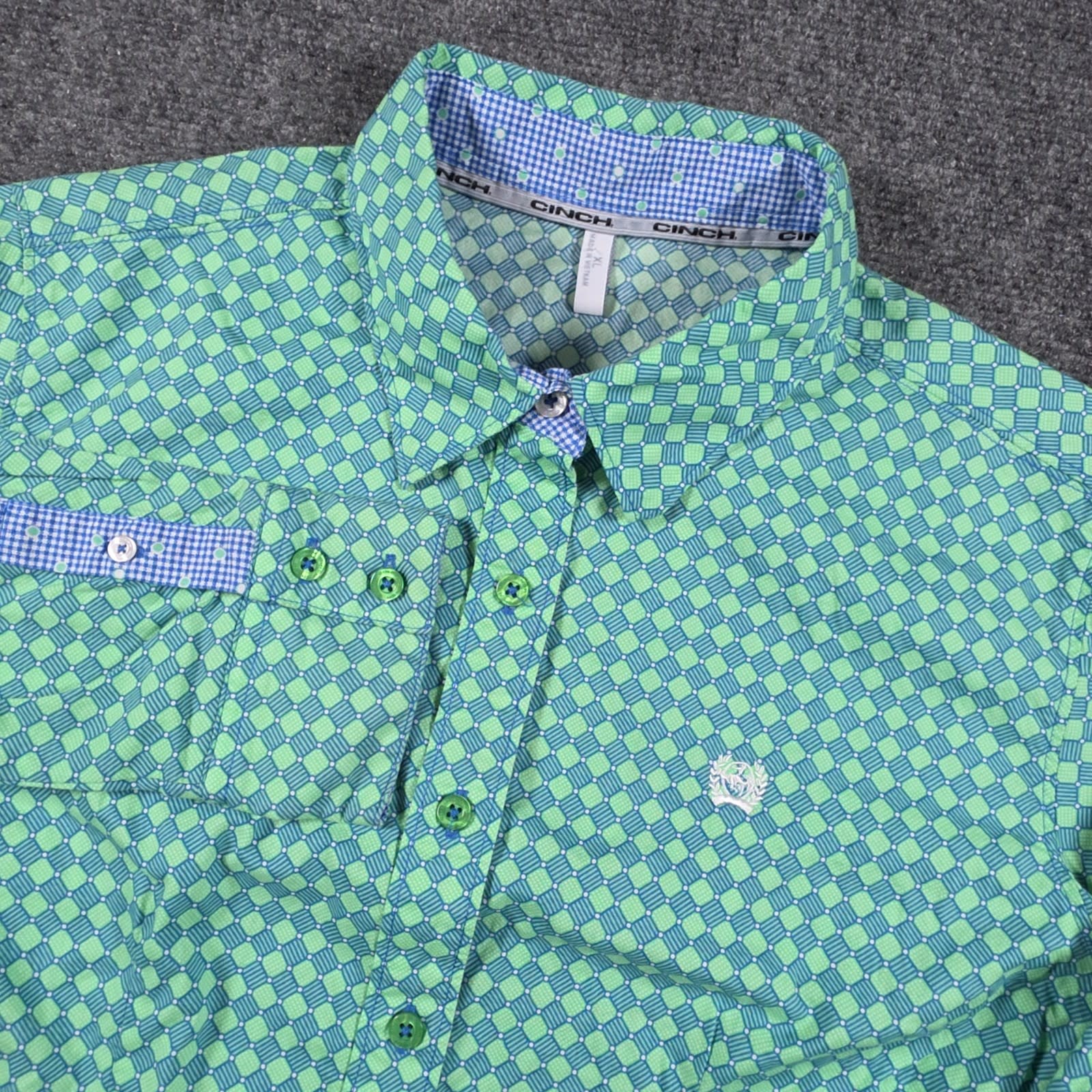 Cinch Shirt Womens XL Geometric Print Western Rodeo Button Up Flip Cuff