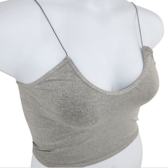 Intimately Free People Gray Spaghetti Strap Cropped Tank Top M/L