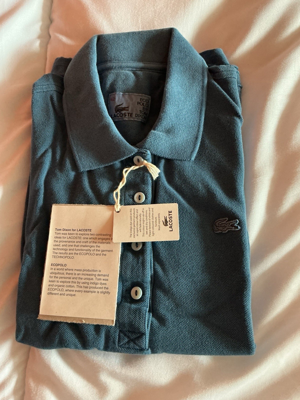 Lacoste x Tom Dixon Eco Polo Shirt Sz 42 Blue Limited Edition w/ Box & Tags Rare