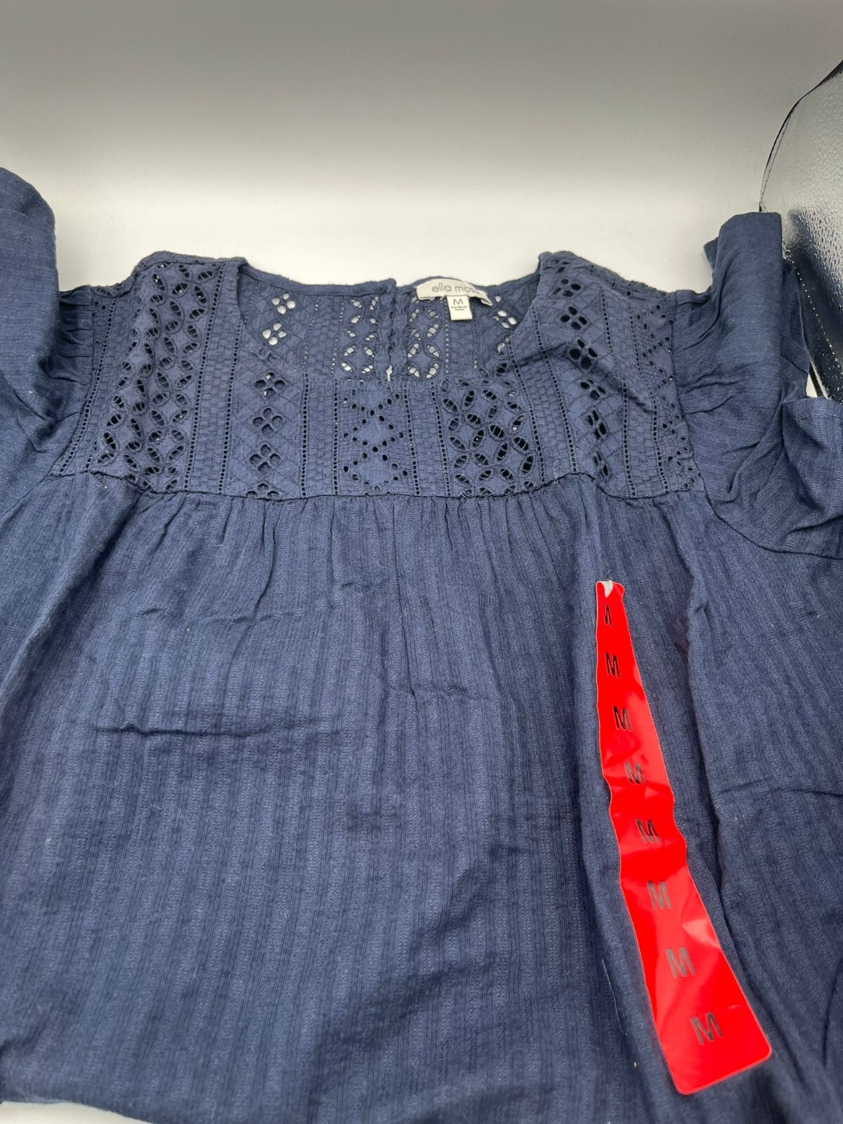 Ella Moss Women’s Eyelet Ruffle Sleeves Keyhole Blouse variation