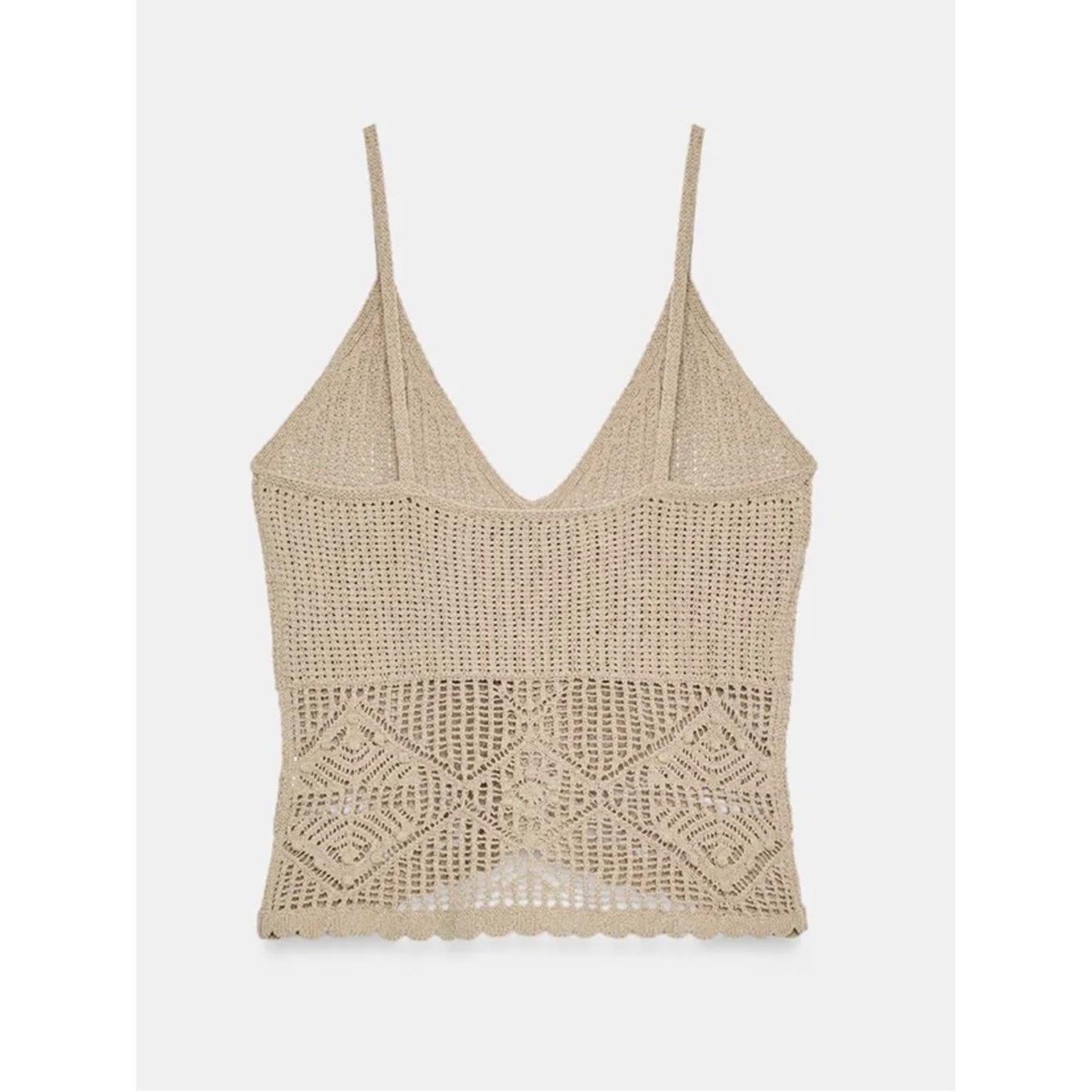 NWT Zara Matching set Top and short taupe brown Size S