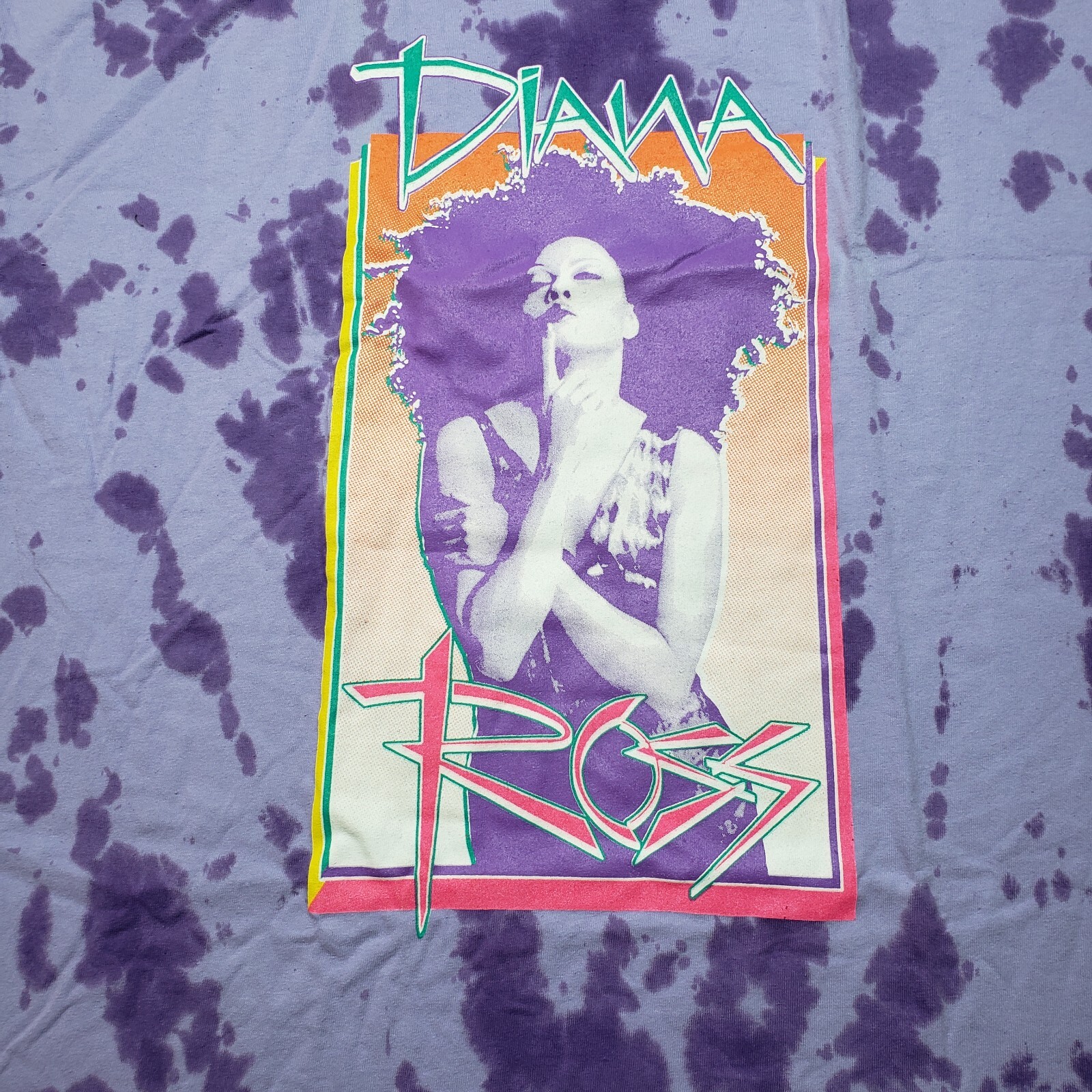 Rue21 Diana Ross Apparel T Shirt Womens 3X Purple Graphic Tie Dye The Boss New