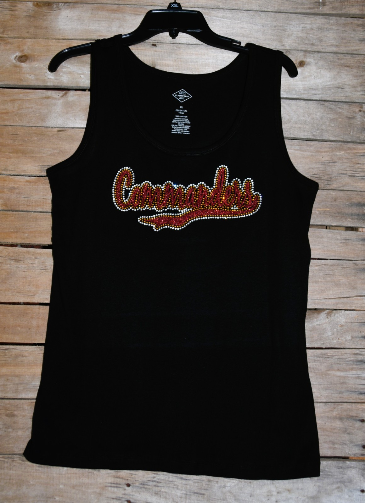 Commanders glitter & rhinestone shirt or tank XS S M L XL XXL 1X 2X 3X 4X 5X