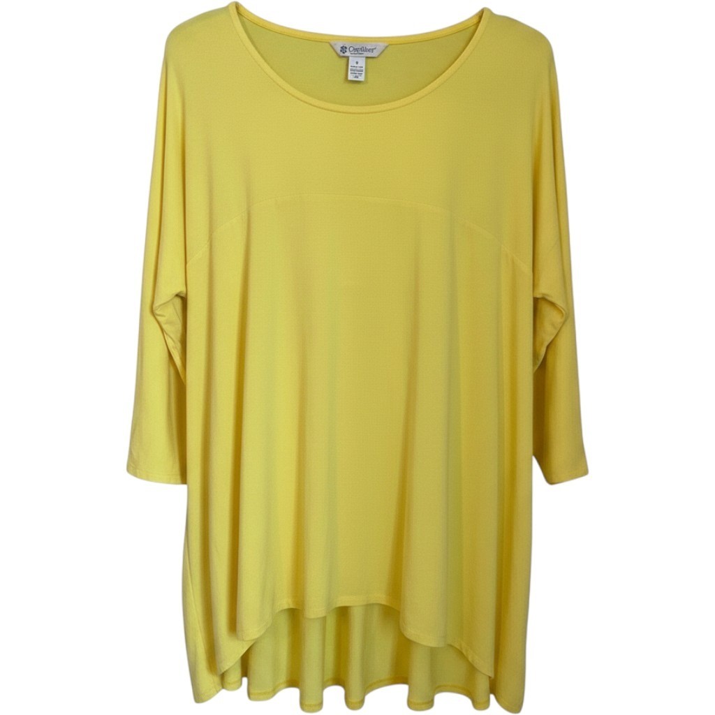 Coolibar Size XL Yellow UPF 50 Sun Protection Scoop Neck Bamboo Swing Tunic Top