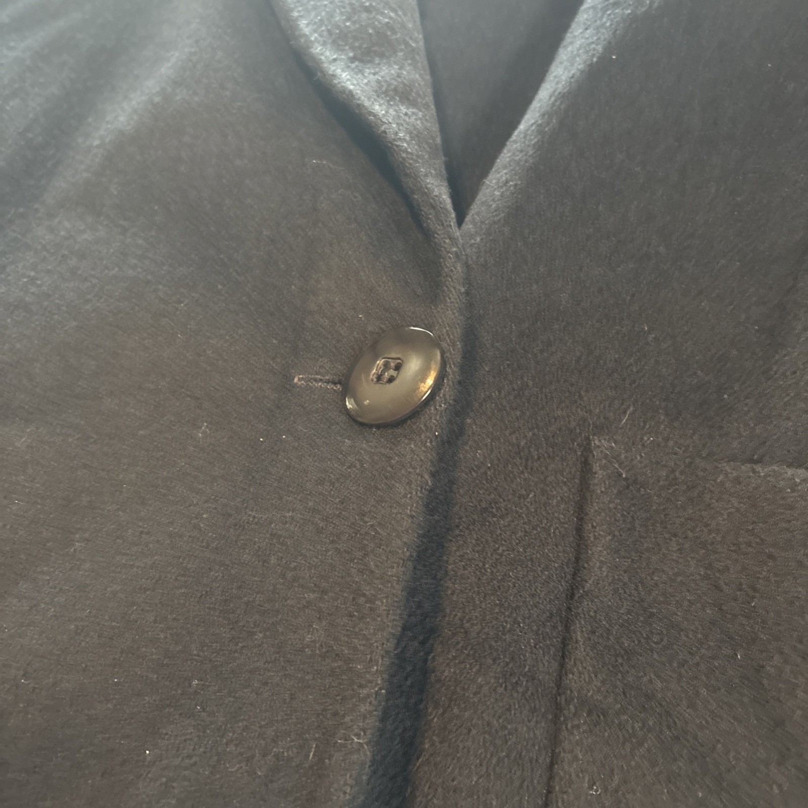 Casual Corner Blue Long Overcoat Women’s Sz 10 Good Cond. 75% Wool 25% Nylon