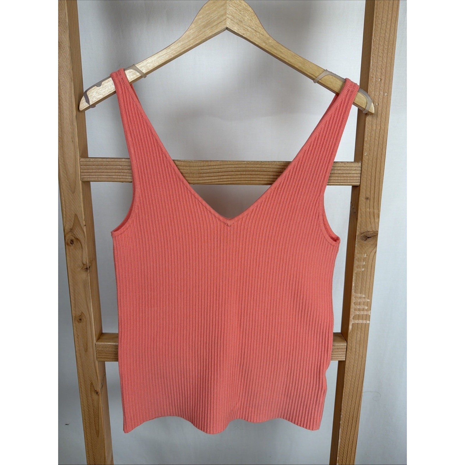 NWT Another Love Dear John NOA V Neck Ribbed Tank Top Sherbert #1115 Size XL