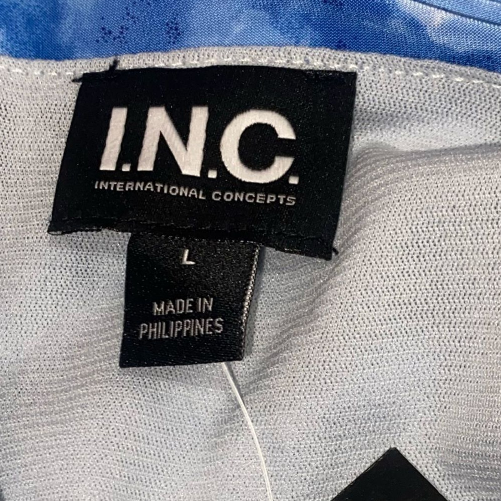 INC INTERNATIONAL CONCEPTS Blue Carrie Tie Dye Open Shoulder Women’s Top
