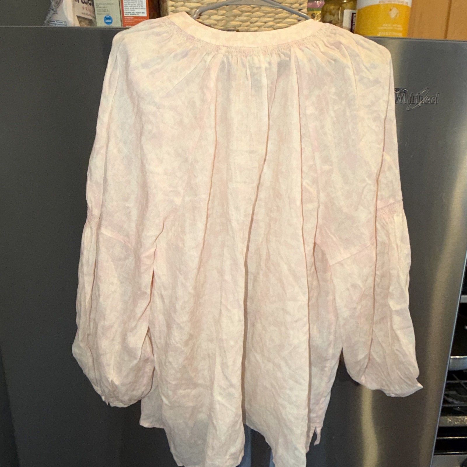 CASLON Pink Floral Blouse NEW women’s 2XL V Neck Pullover Tunic Flowy Cotton Top