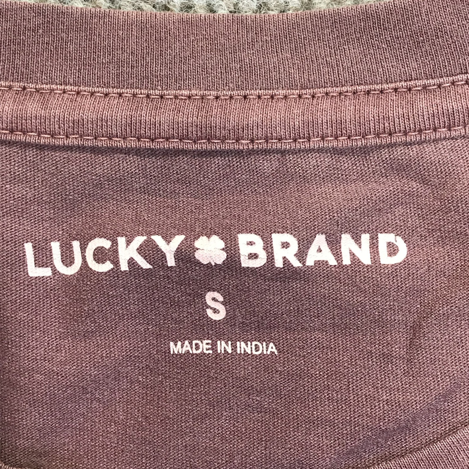 Lucky Brand Shirt Womens Small Brown Lucky Rhinestone Bow Graphic Tee Top NWT