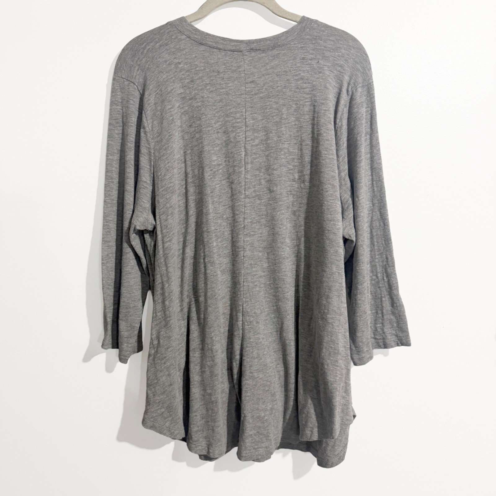 Torrid Vintage Slub V-Neck Henley Top in Heather Gray Size 1X