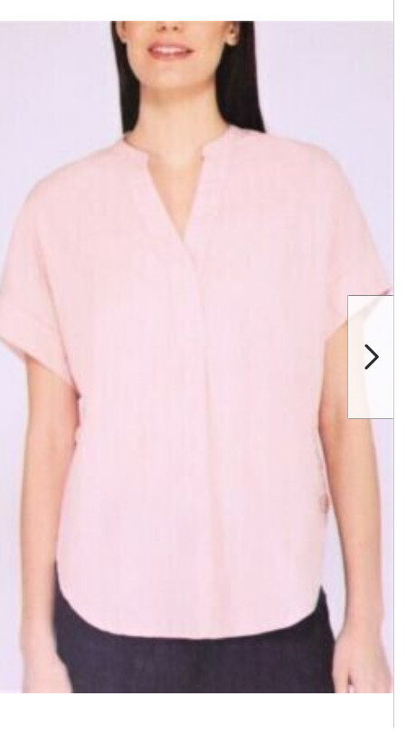 NICOLE MILLER WOMEN’S BUTTON ACCENT V NECK SHIRT (LIGHT PINK SMALL) NWT