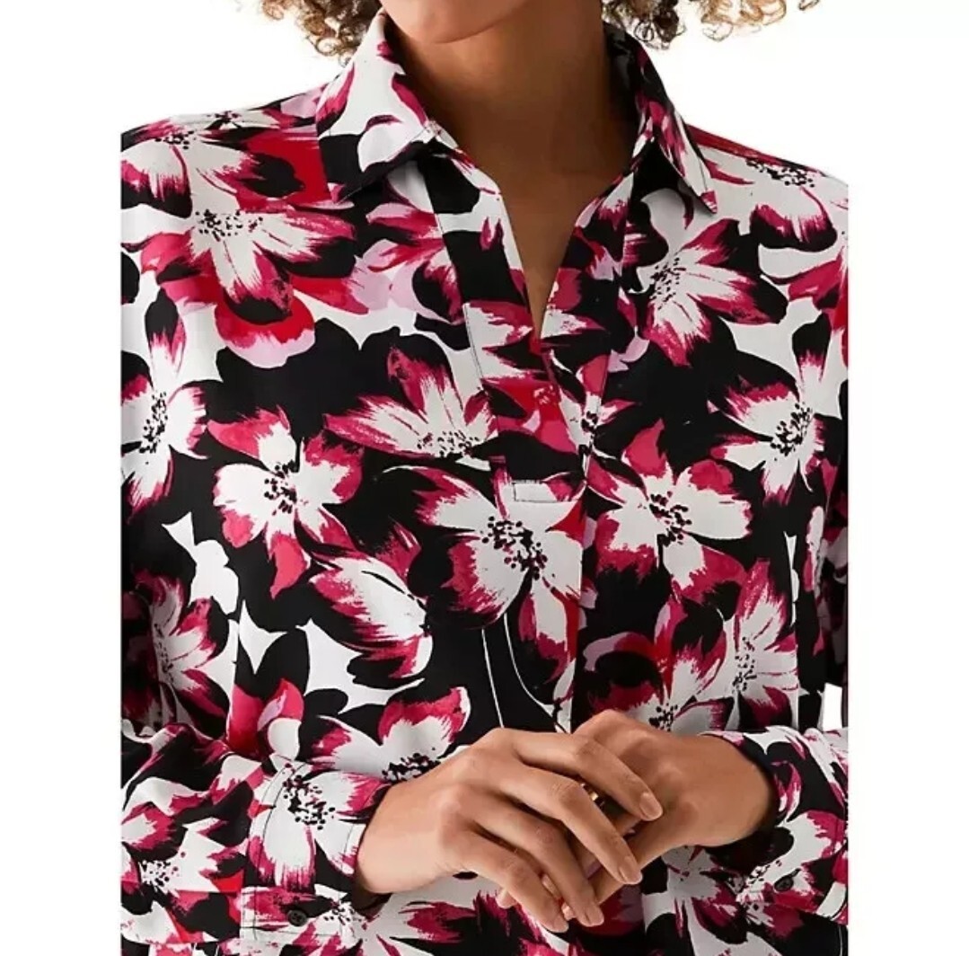 Rafaella Ladies Woven Top Size XL Fresh Bouquet