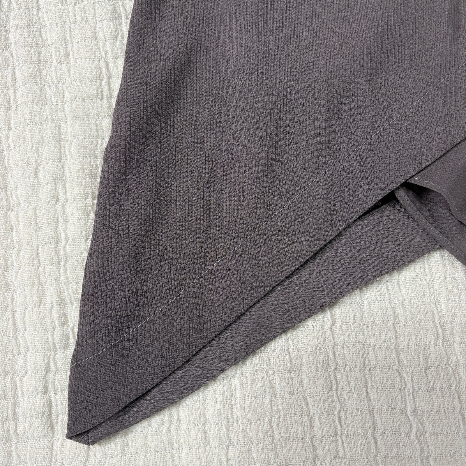 Soft Surroundings Tunic Top Small Gray Purple Asymmetrical Hankie Hem Layered