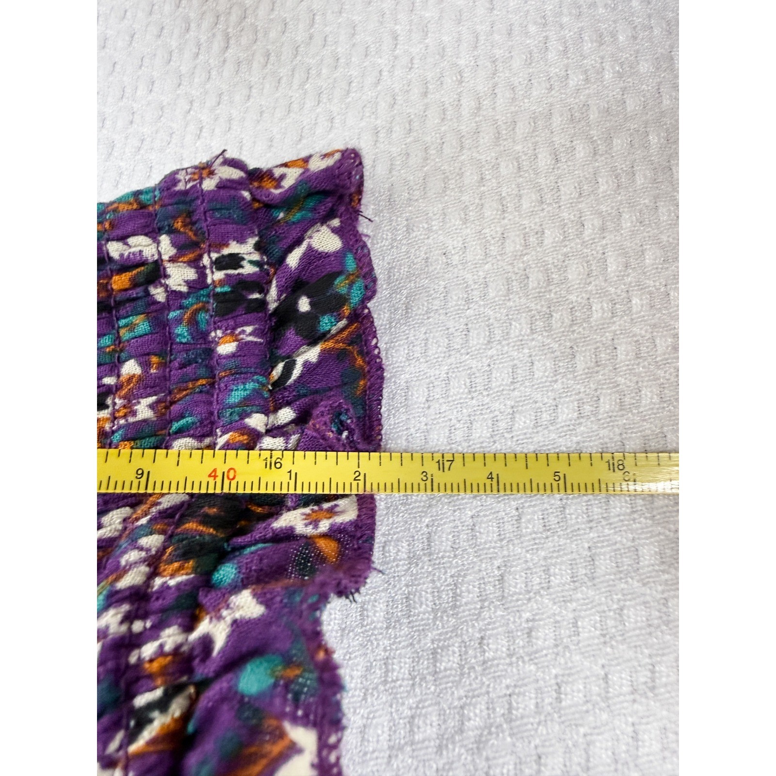 Band of the Free Purple Ivory Floral Smocked Crop Top NWT Women Size M Boho