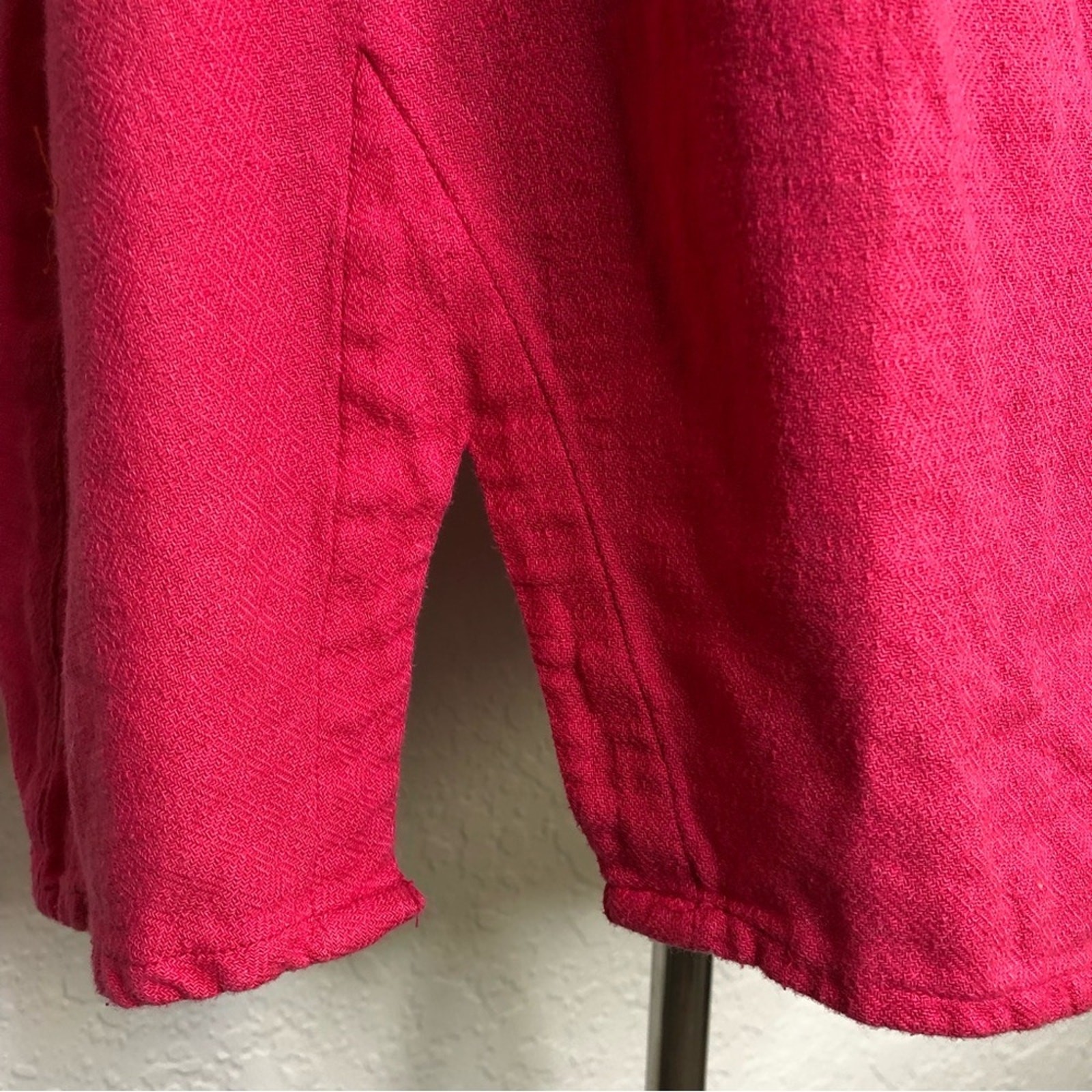 Soft Surroundings bright pink open sleeve v neck top size Petite Extra Large PXL