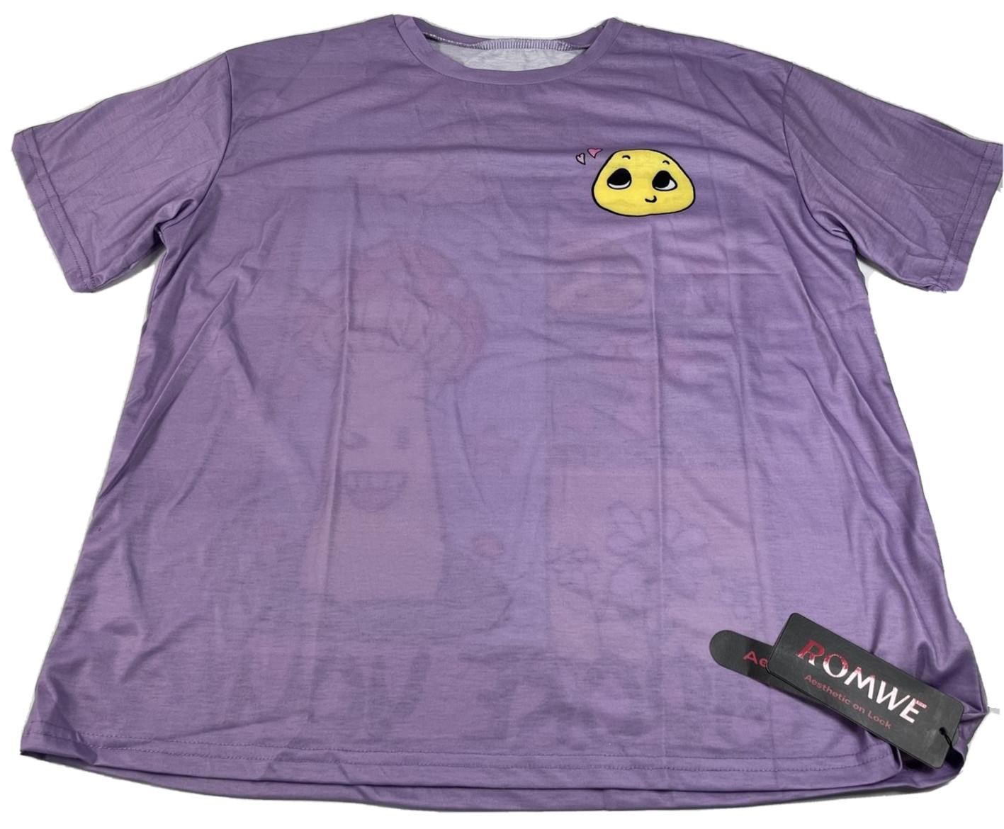 ROMWE Street Life 1pc Cartoon Graphic Oversized Tee Size XS