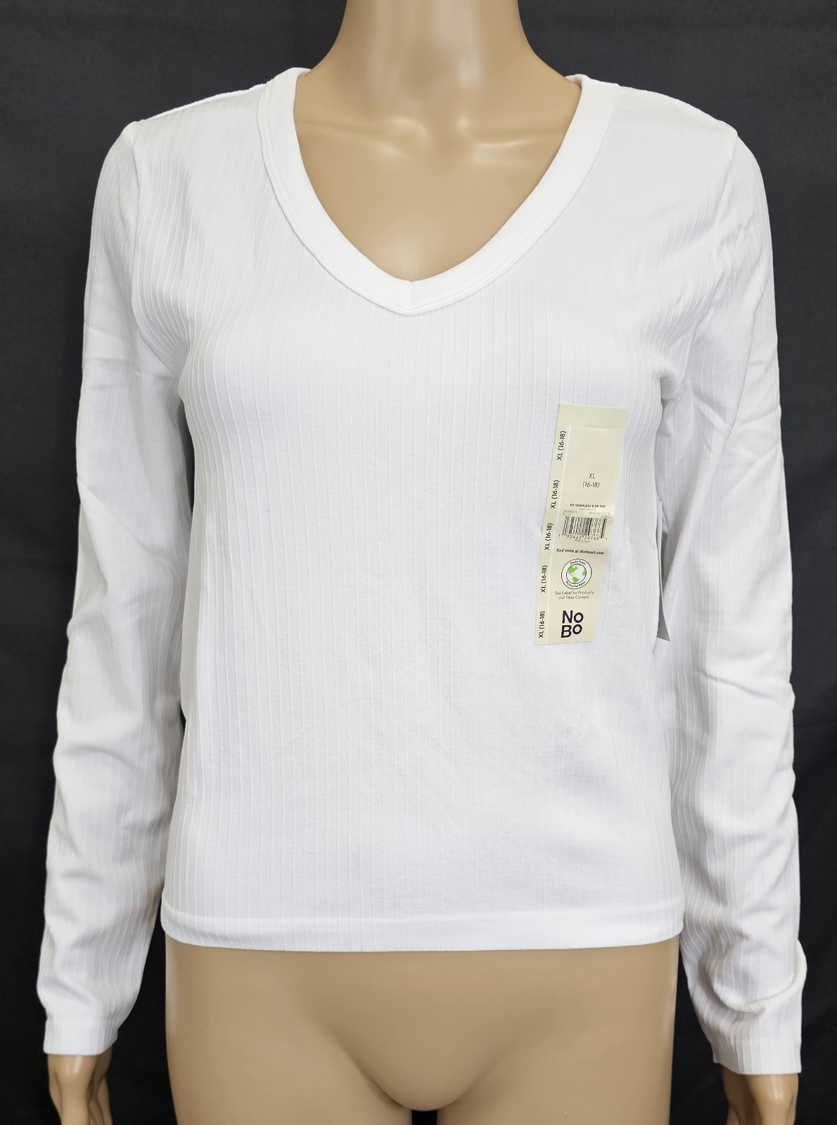 NO BOUNDARIES Women Top Size XL (16/18) Vivid White Nylon/Spandex Ribbed