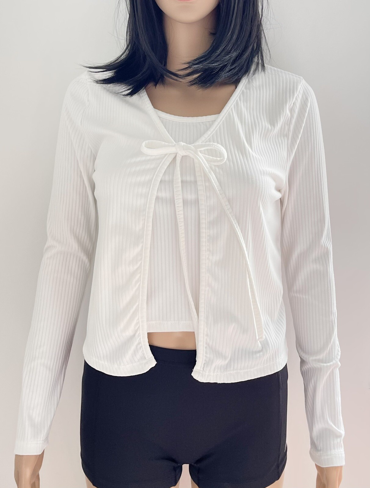 YMI Collections Cardigan Tie Front 2 Piece Color White Size M