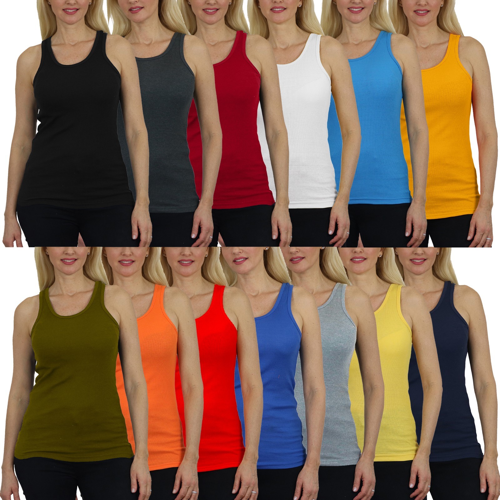 Unisex Heavyweight Combed Cotton Ribbed Tank Top TAGLESS (S-2X) NWT FREE SHIP