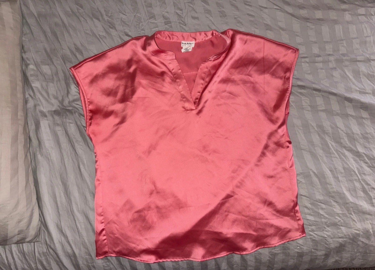 Sheer Coral Medium Women’s Nicole Miller Top Silk Look