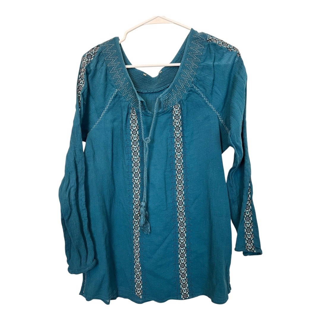 Womens Boho Bohemian Blouse Shirt Top Cottage Indie Fairy Festival Hippie L