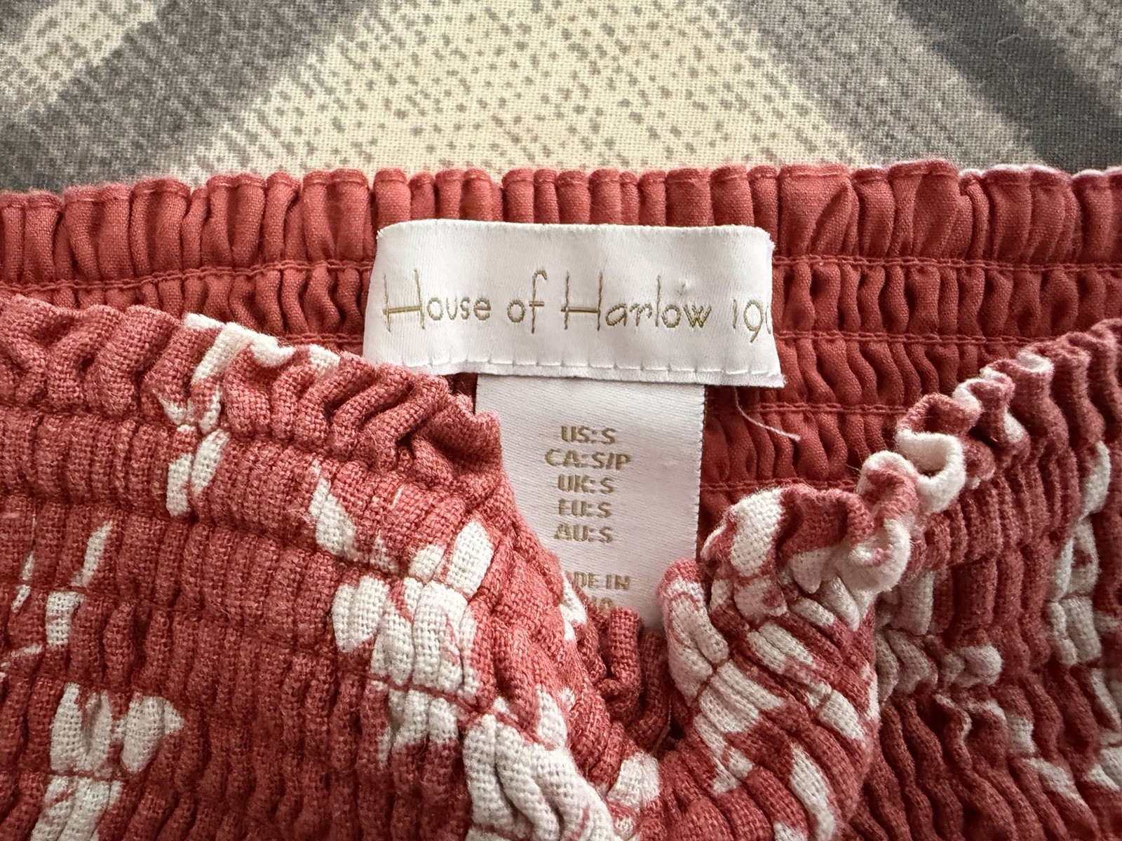 House of Harlow 1960 Boho-inspired Beaded Festival Sweetheart Crop Top – Size S