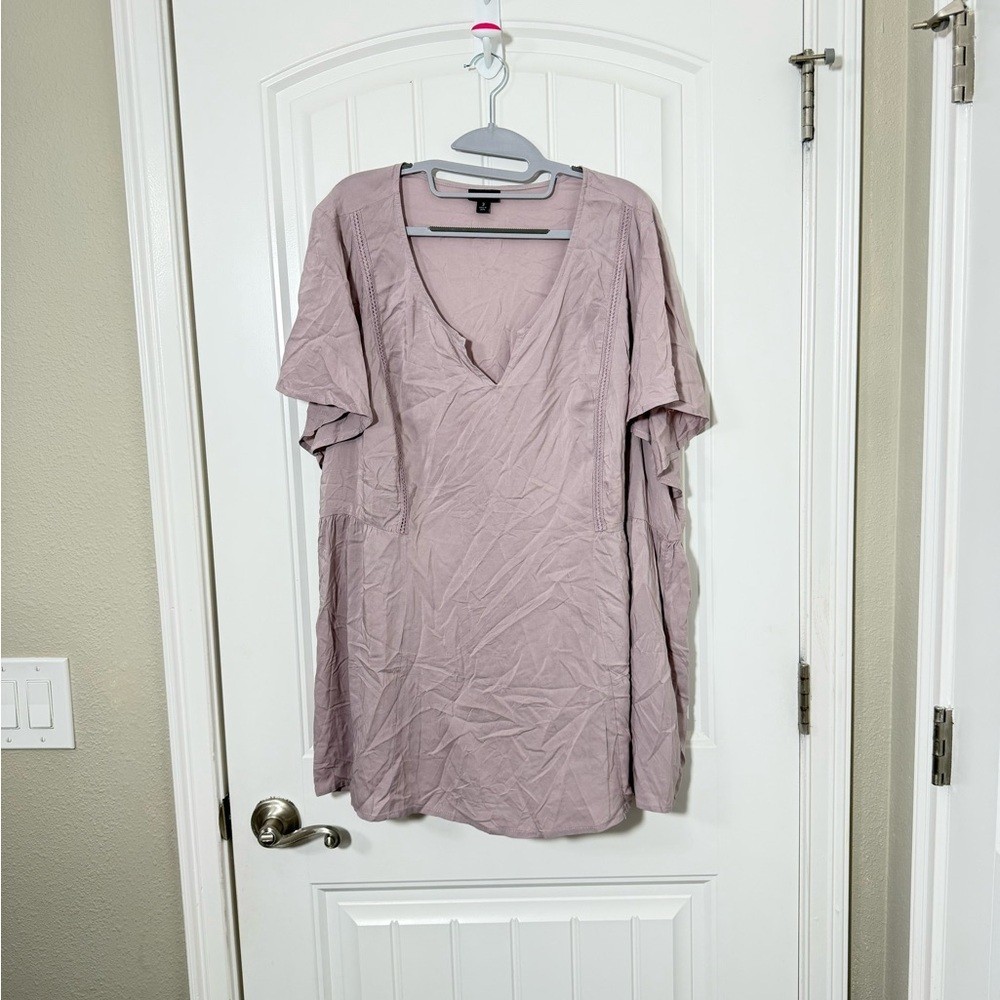 torrid Dusty Rose V-Neck Short Sleeve Tunic