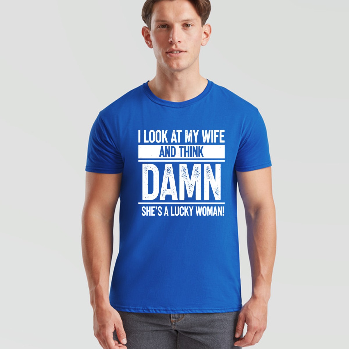 Look At My Wife Funny Unisex Tshirt Wifey Gift For Husband Wedding Anniversary