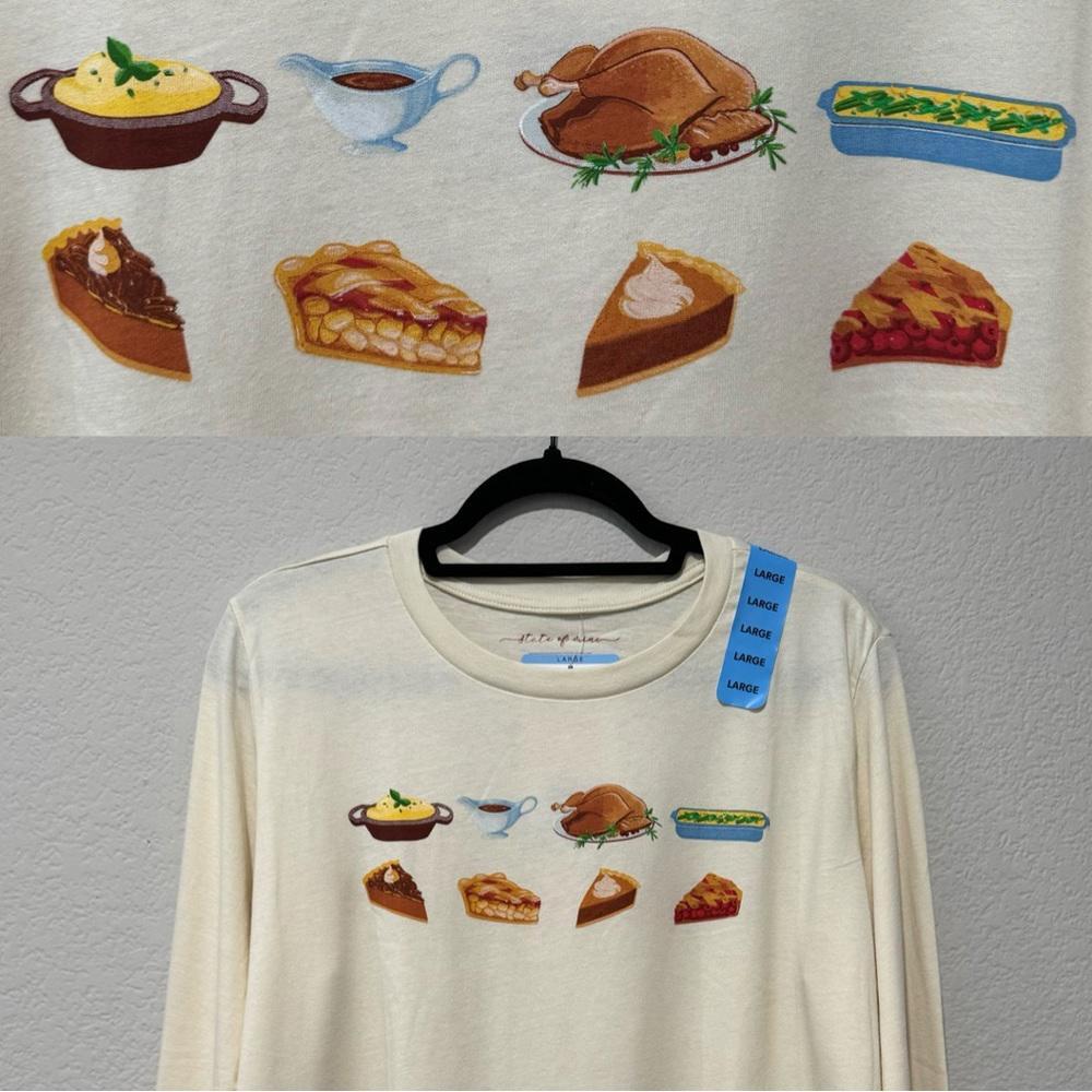 State of Mine Thanksgiving Meal Long sleeve Graphic Holiday Shirt Crew Neck