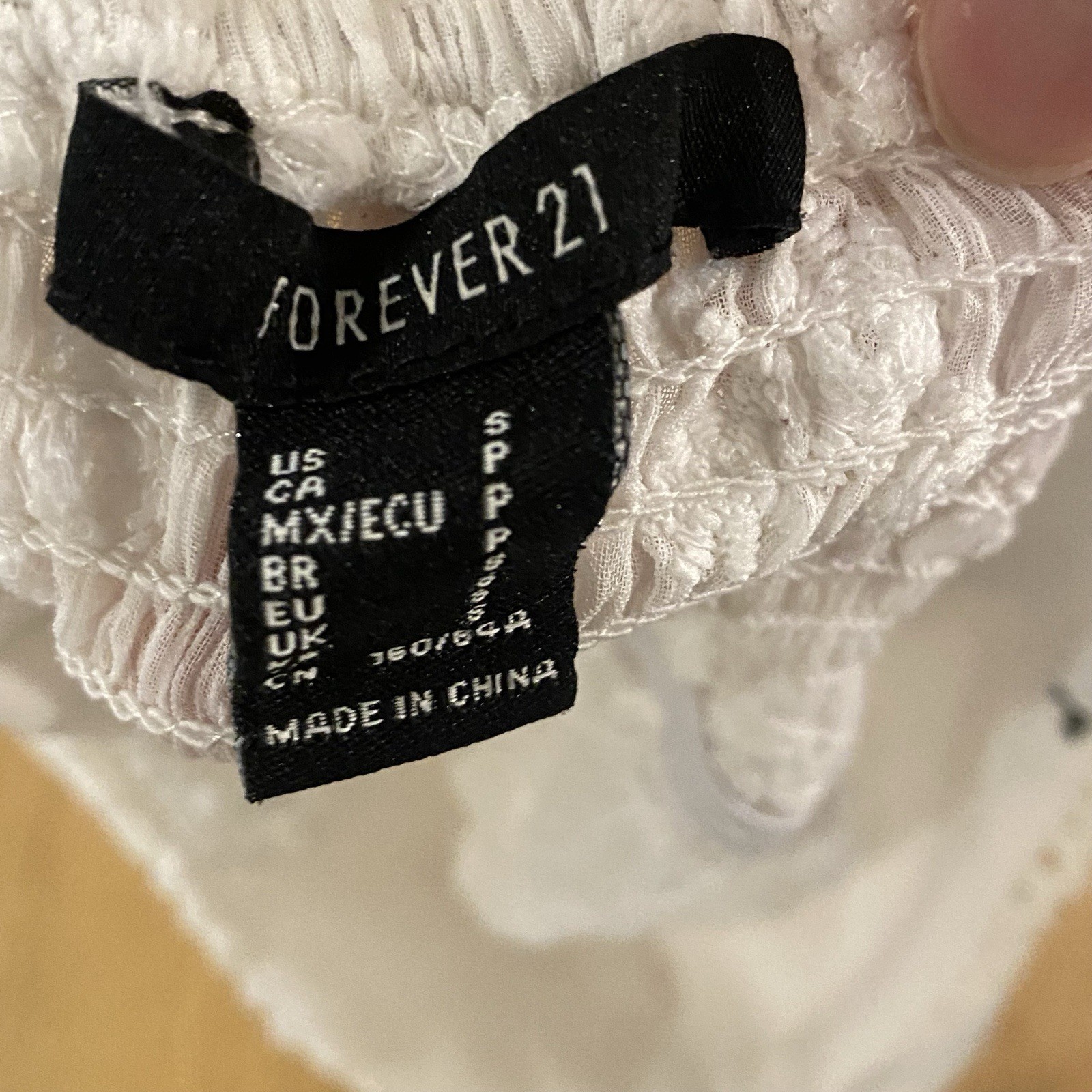 Forever 21 Women’s Babydoll Lace Cami White Crop Top Trim Strappy Sleeveless S