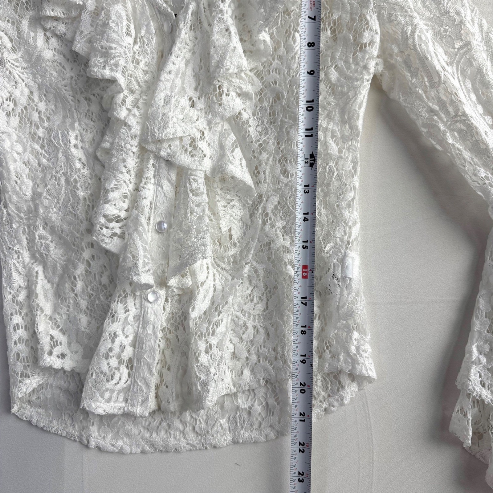 Angel Premium White Sheer Lace Ruffle Bell Sleeve whimsical fairy small NWT