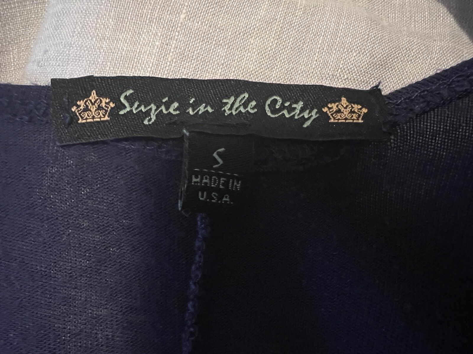Suzie In The City Tank Top Navy Blue Nautical Size S