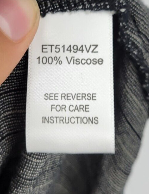 En Creme Anthropologie Top Womens Small Gray Black Strope 3/4 Sleeve Mock Wrap