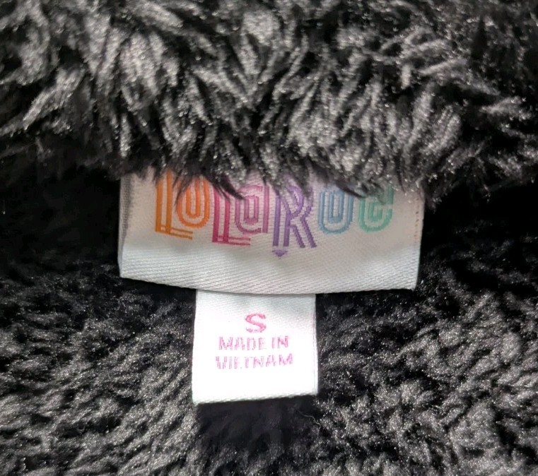 1/2 Zip Pullover Sweater Sz Small Solid Black Fuzzy Soft Oversized Lularoe Nancy