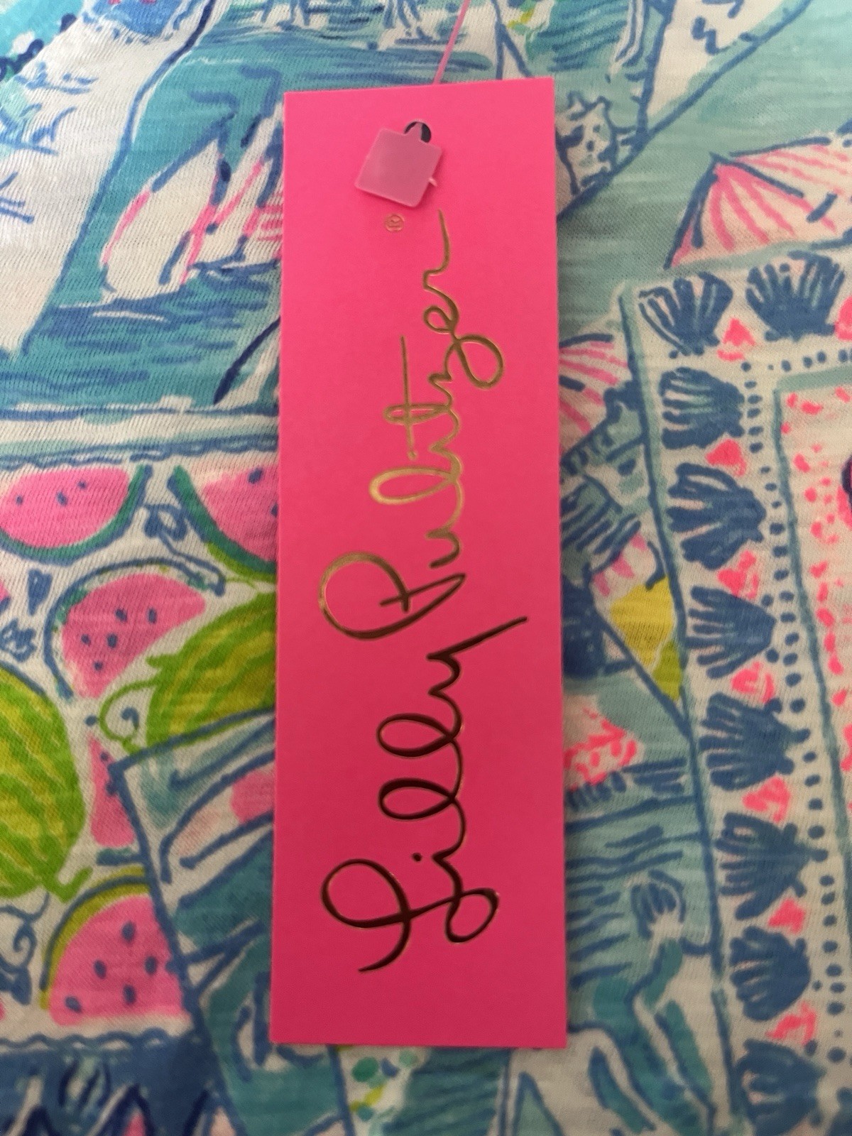 Lilly Pulitzer Etta V-Neck Top Wish You Were Here Size Medium Coastal Resort
