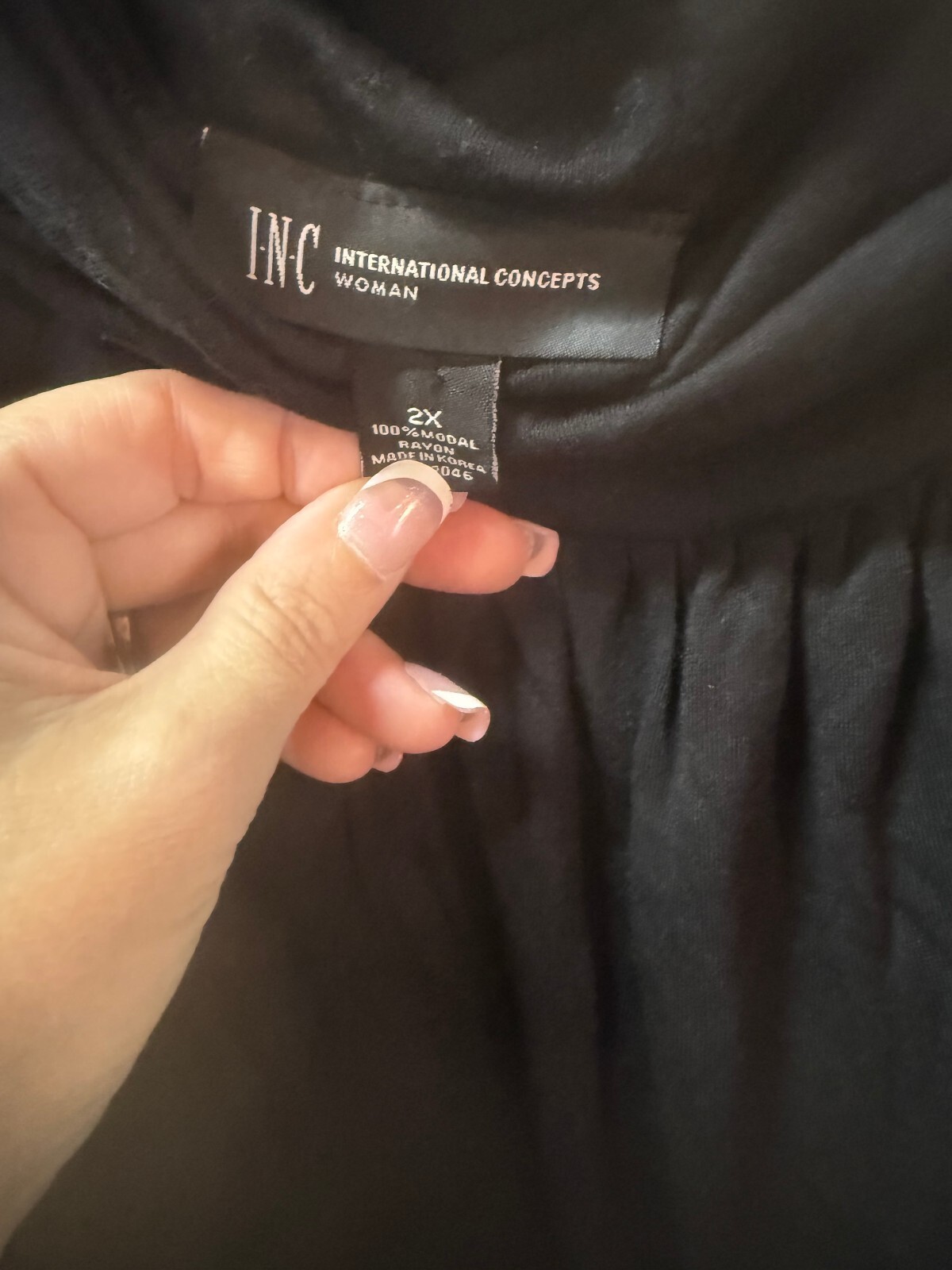 INC International Concepts Black Sleeveless Shirt Size 2X