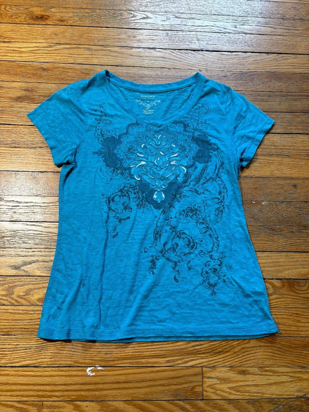 Sonoma Life + Style Teal Graphic Short Sleeve T-Shirt