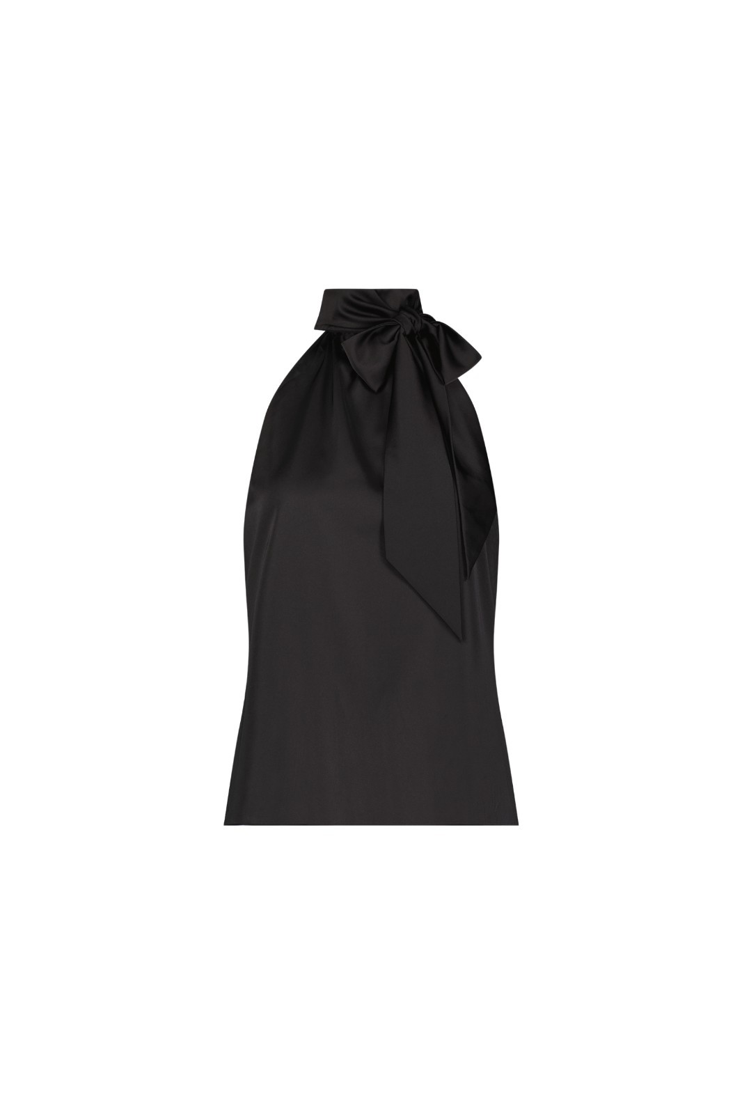 Rina Tie Neck Blouse Top Black THE NOLI SHOP