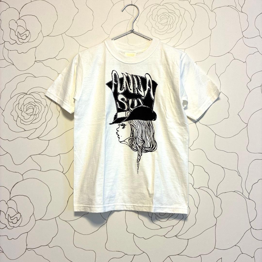 Anna Sui Girl Graphic Short Sleeve T-Shirt White for 14Y+ Japan