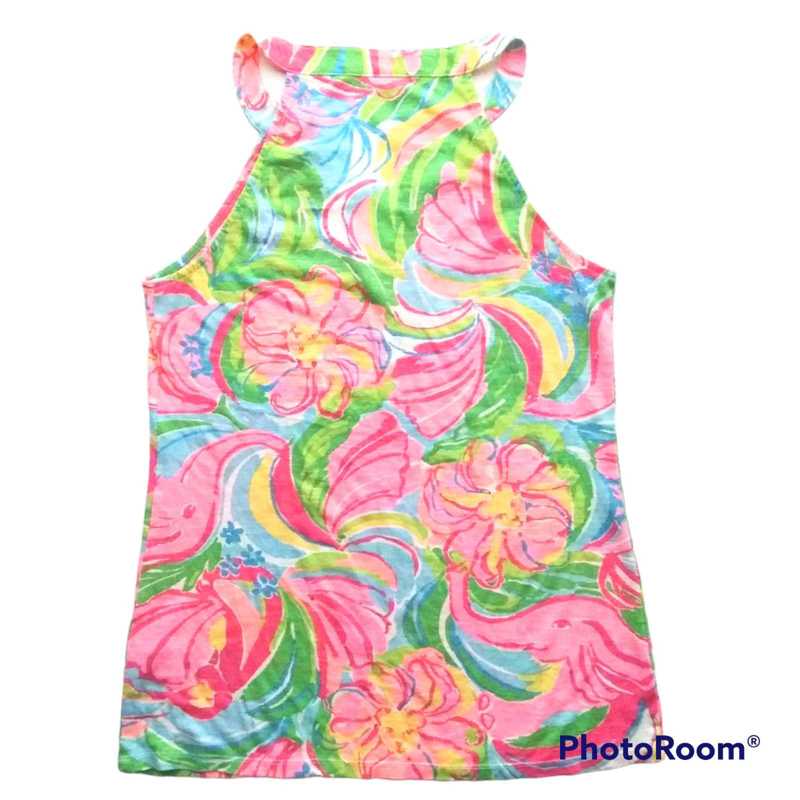 LILLY PULITZER ARYA TANK IN SO A-PEELING ELEPHANT PRINT SZ XXS