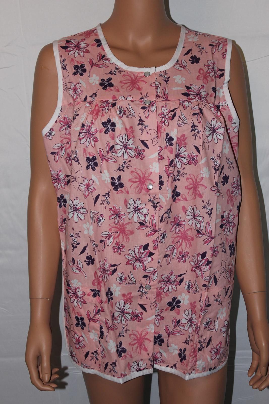 NEW – EASY ESSENTIALS SNAP SMOCK COBBLER APRON PINK FLORAL M XL 1X 2X 3X 4X