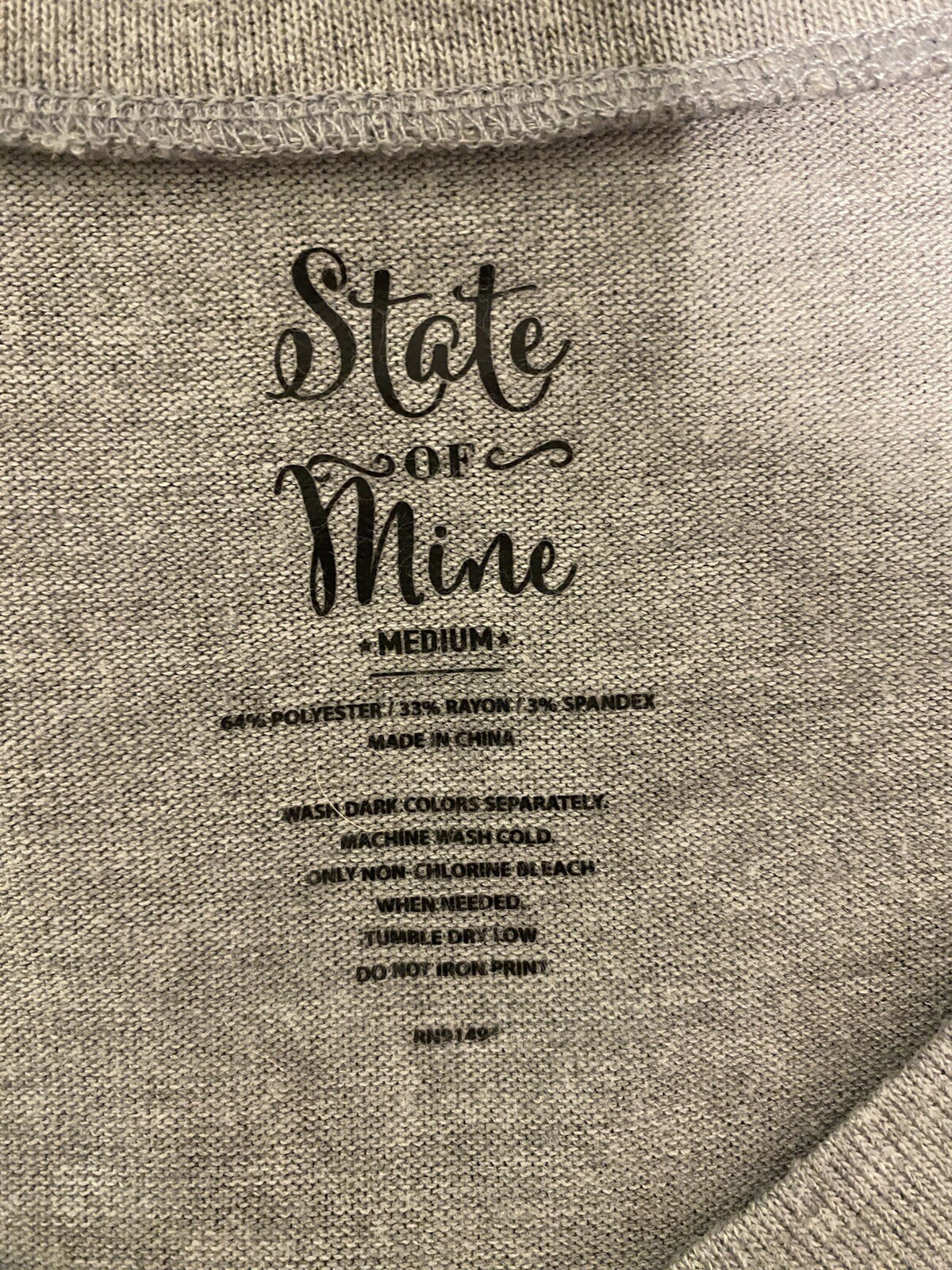 State Of Mine Touchdown T Shirt Split Sides Women’s Medium Gray Soft B80
